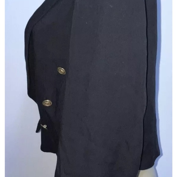 Vintage Karen chic Life Style cropped military style blazer anchor patch size 14 - Picture 4 of 7